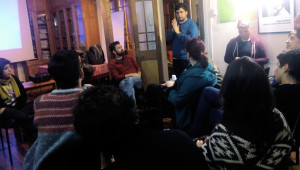 Algunos de los asistentes en el debate tras la película