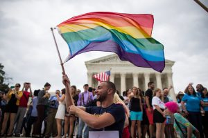 Una celebración en Washington después de que la Corte Suprema de Estados Unidos fallara a favor del matrimonio igualitario Credit Zach Gibson/The New York Times